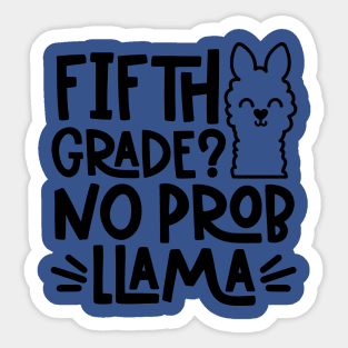 Fifth Grade, No Problem Llama Funny Kids Back to School Sticker